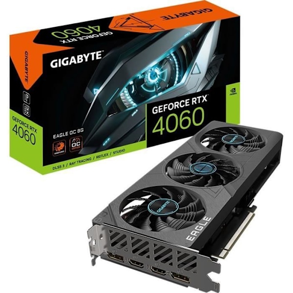 GIGABYTE - Grafiikkakortti - GeForce RTX™ 4060 EAGLE OC 8G