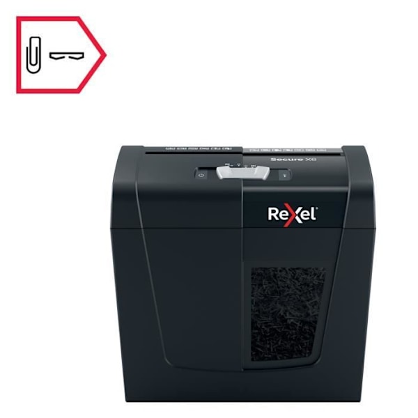 Rexel, Secure X6 manuel dokumentmakulator, krydsskåret, DIN P4, 6 ark, 10 liter