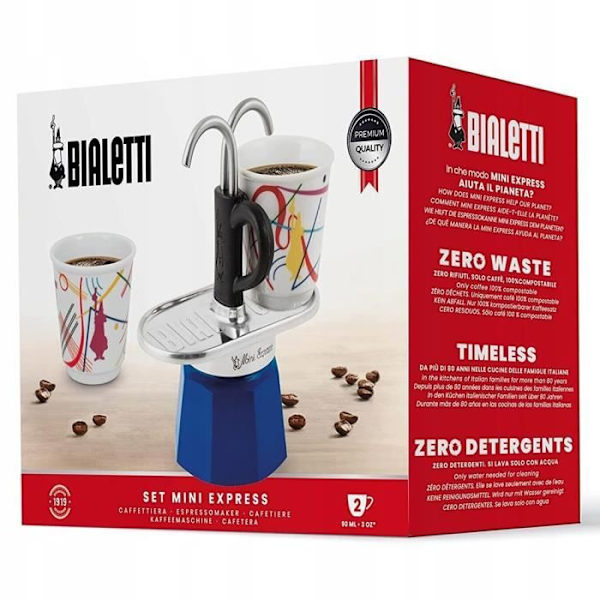 Bialetti MINI EXPRESS Kandinsky kaffemaskine 90 ml 2 kopper