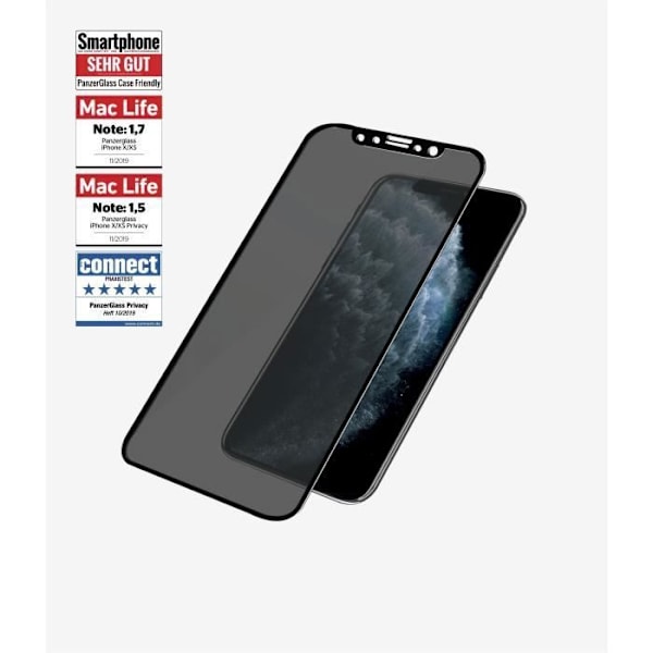 PANZERGLASS - PanzerGlass Apple iPhone X-Xs-11 Pro etui Kompatibel Privatlivsvenlig, Sort