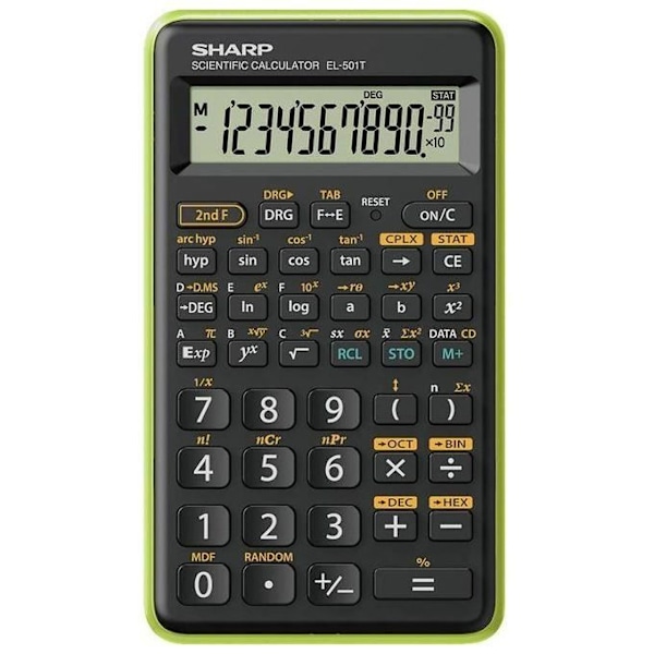 SHARP EL501TBGR videnskabelig lommeregner Sort, Grøn