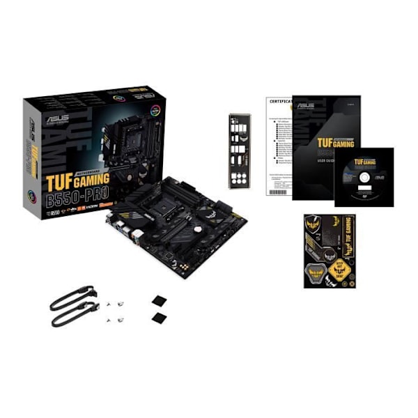 Bundkort til gaming - ASUS - TUF Gaming B550-Pro - PCIe 4.0 - 2,5 Gb Ethernet - Aura Sync RGB