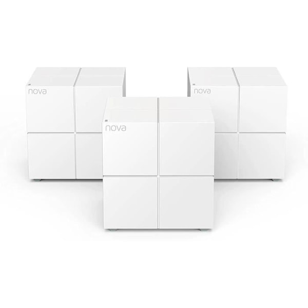 TENDA Mesh System AC1200 Dækning 500 m², Udskift repeater/router/PLC, WIFI MESH Nem installation, Nova MW6-3 kuber Hvid