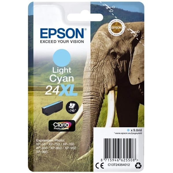 EPSON T2435 XL lys cyan blækpatron - Elephant (C13T24354012)