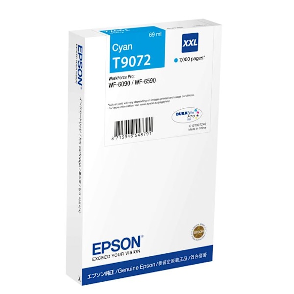Bläckpatron - EPSON - T9072 - Cyan - Yield 7000 pages