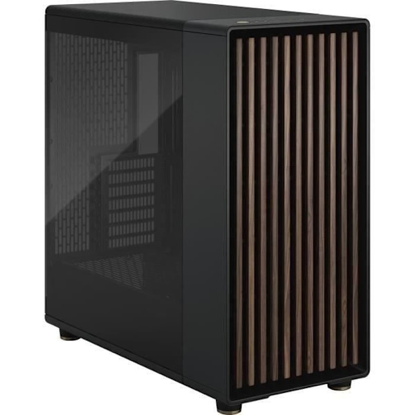 PC-kotelo - FRACTAL DESIGN - North XL Charcoal Black TG Dark - FD-C-NOR1X-02 - E-ATX - Tyylikäs puu- ja metalliseossuunnittelu musta, Puuhiili