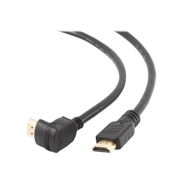 Gembird HDMI-kabel 3m (CC-HDMI490-10) - Sort - 90° stik - HDMI 1.4 - CE, RoHS-certificering sort