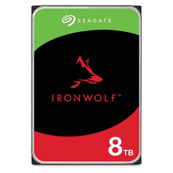Seagate IronWolf ST8000VN004 - Harddisk - 8 TB - Intern - 3,5" - SATA 6 Gb/s - 7200 RPM - Bufferhukommelse: 256 MB