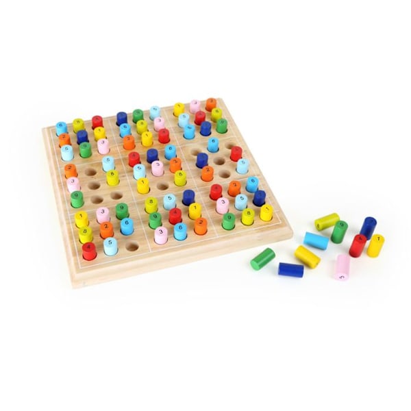 Värikäs puinen Sudoku-peli Beige, blå og gul