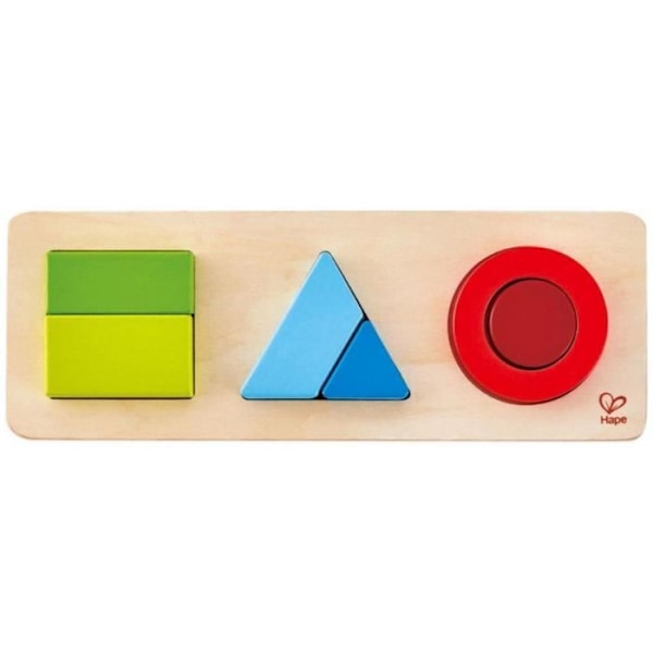 Geometriskt träpussel för barn - Hape - 6 bitar - Flerfärgad - Vit Flerfärgad