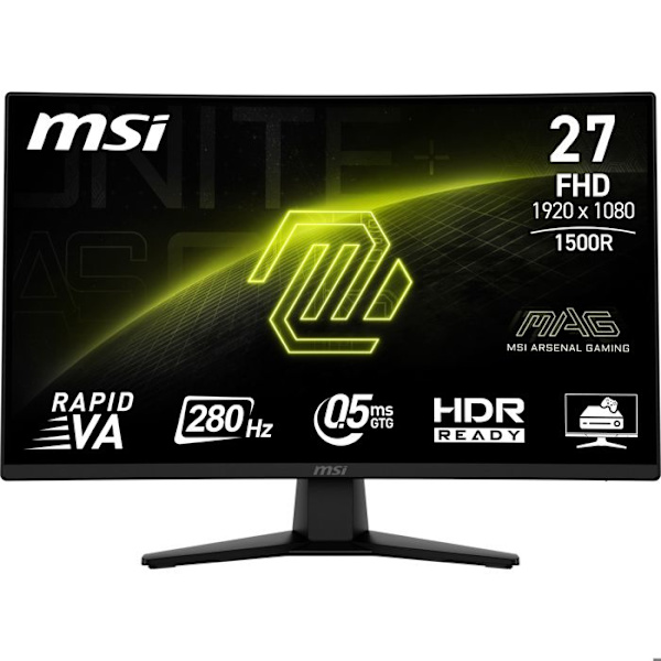 PC Skærm - Msi - MAG 274CXF - 27 tommer - 280 Hz - 0,5 ms Sort