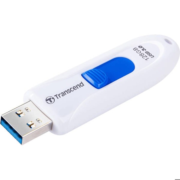 TRANSCEND JETFLASH 790 USB nøgle - 128 GB - USB 3.0 - Hvid Hvid