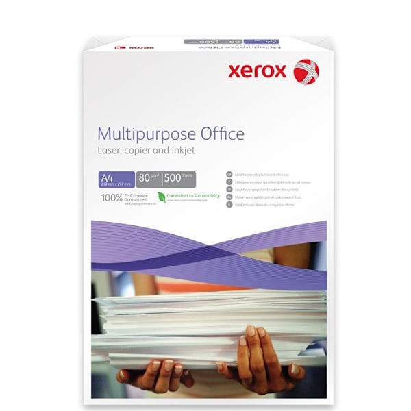 Ramme af Xerox-papir - 500 ark - A4-format (21 x 29,7 cm) - 80 g/m² - Hvid