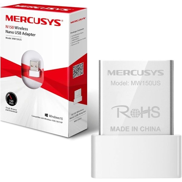 Nano N150 WiFi Key - MERCUSYS - MW150US - USB 2.0 - 2.4 GHz - Enkel installation