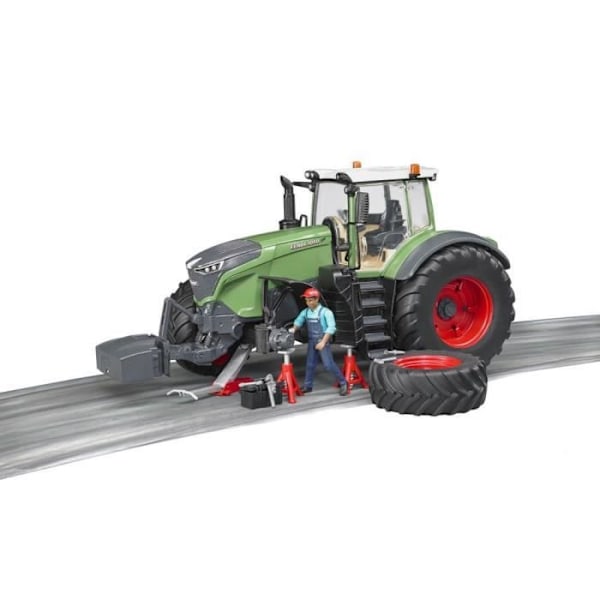 FENDT 1050 Vario traktori mekaanikko- ja korjaustarvikkeineen - BRUDER Flerfarvet