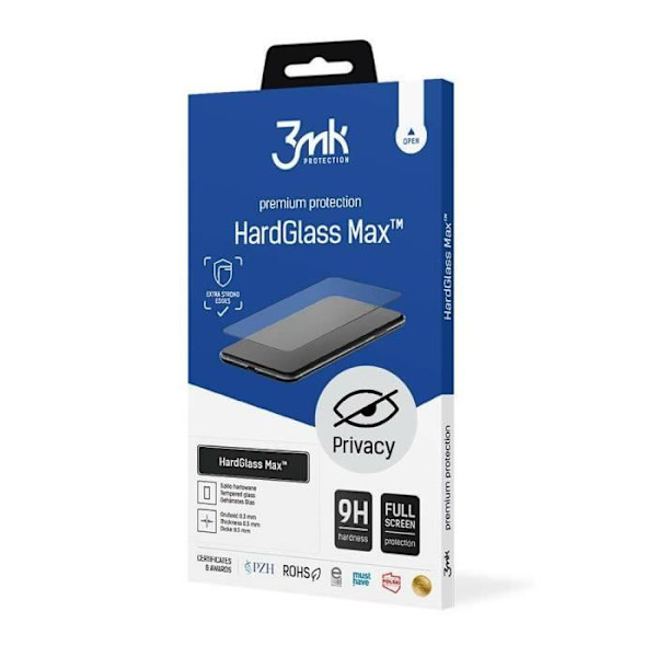 3MK Apple iPhone 11 vahvistettu karkaistu lasi - HardGlass Max™ Privacy - läpinäkyvä/musta - TU