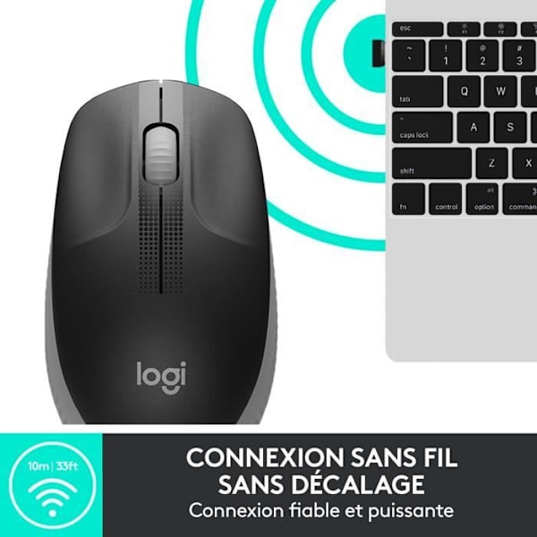 Ergonomisk trådløs mus - Logitech - M190 - Grå