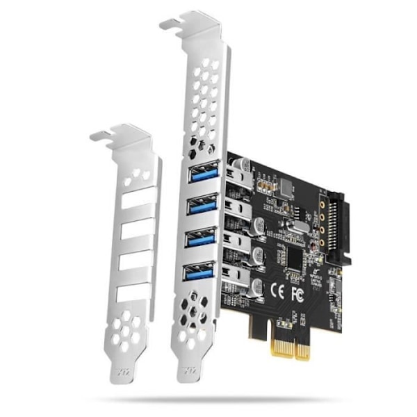 AXAGON PCEU-43RS PCIe Adapter 4X USB3.0 UASP Via, 15-pin SATA Strømforsyning - 8595247906960