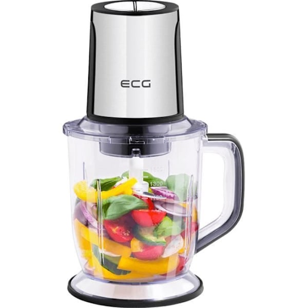 Sähkösiru - ECG - SP 4015 Chop&Cut – 400 W – Kulho 1,5 L – 4 terää ruostumatonta terästä – 2 nopeutta – Kompakti ja helppo puhdistaa