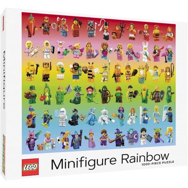 Galison puslespil med 1000 brikker - LEGO Minifigure Rainbow - Voksen - Hvid Regnbue