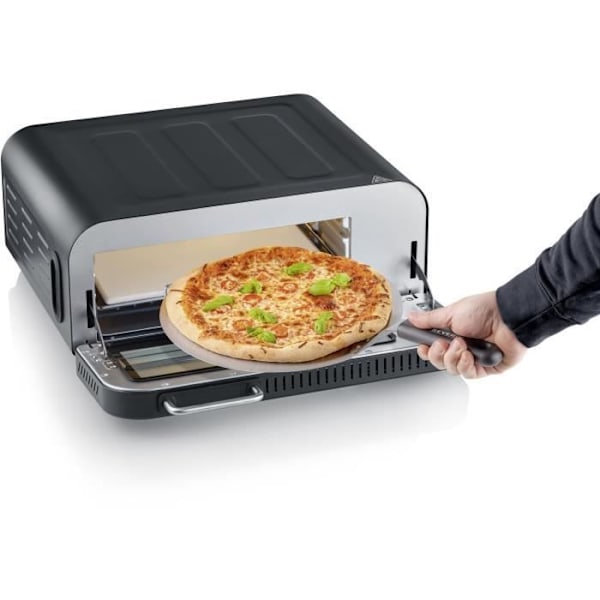 Pizzauuni - SEVERIN - PG8575 - 2000 W - 18 L - Pizzakivi Ø29 cm - Säädettävä lämpötila sort