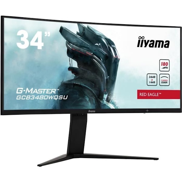 Buet pc-skærm - IIYAMA - GCB3480WQSU-B1 - 34" VA UWQHD 3440 x 1440 - 0,4ms - 180Hz - 2xHDMI 2xDP - Højdejusterbar fod