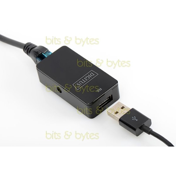 USB-laajennus - DIGITUS - USB-laajennin - Väri: Musta - Liitin: USB - Tyyppi: USB-laajennus