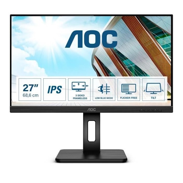 AOC 27P2Q LED-näyttö - 27" - Full HD (1080p) - IPS - 250 cd/m² - 1000:1 - 4 ms