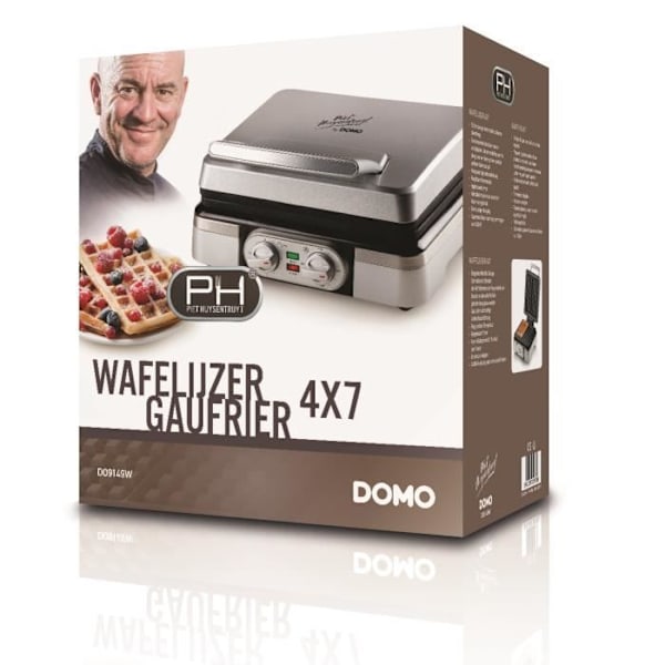 Elektrisk våffelbryggare - DOMO DO9149W - Tjocka kokplattor - Non-stick beläggning Silverpläterad