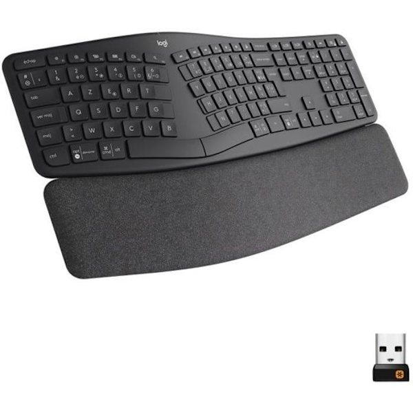 Ergonominen näppäimistö - Langaton - Logitech - ERGO K860 - AZERTY - Musta Grafiitti