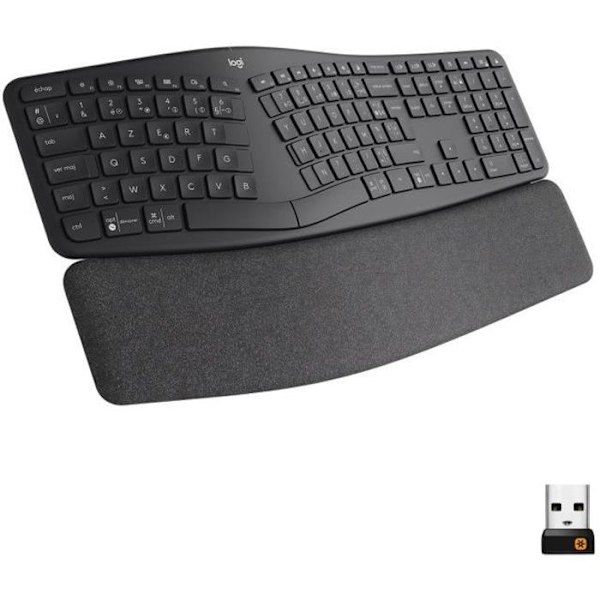 Ergonomiskt tangentbord - Trådlöst - LOGITECH - K860 ERGO - Tvådelat tangentbordsläge - AZERTY - Svart