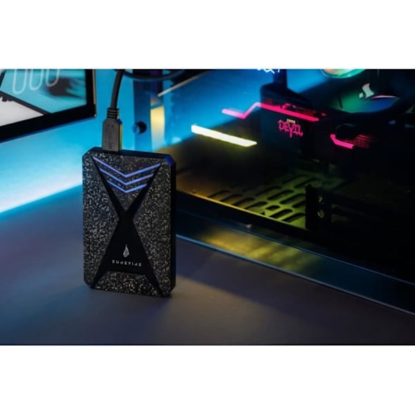 HDD USB 3.2 OG C GAMING 2TE SORT SUREFIRE