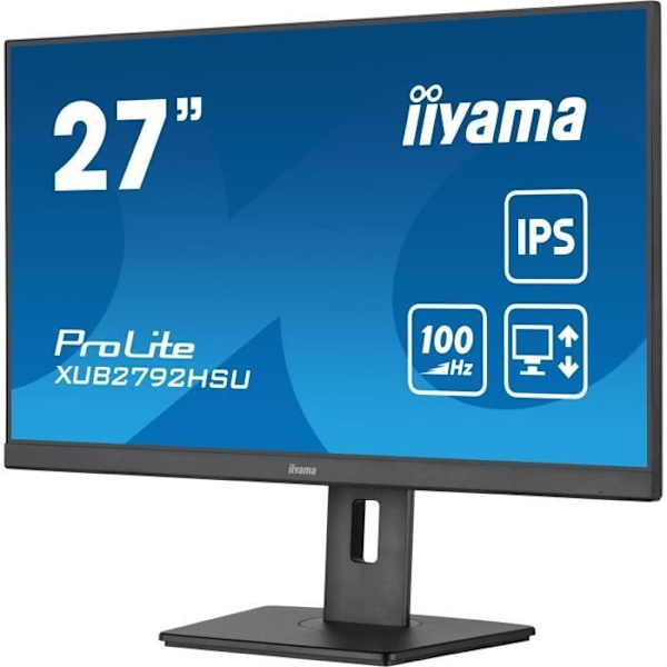 PC-näyttö - IIYAMA PROLITE XUB2792HSU-B6 - 27" 1920x1080 - IPS-paneeli - 0,4 ms - 100 Hz - HDMI / DisplayPort - Korkeussäädettävä + Pivot
