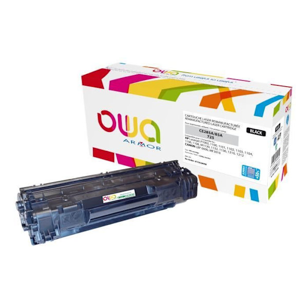 OWA Jumbo Yield, sort omfabrikeret tonerpatron (alternativ til: HP 85A) til Canon i-SENSYS LBP6000, LBP6000B,...