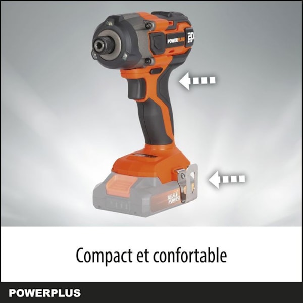 Trådløs slagboremaskine 20V 180Nm - DUAL POWER POWDP20100 - Leveres uden batteri eller oplader