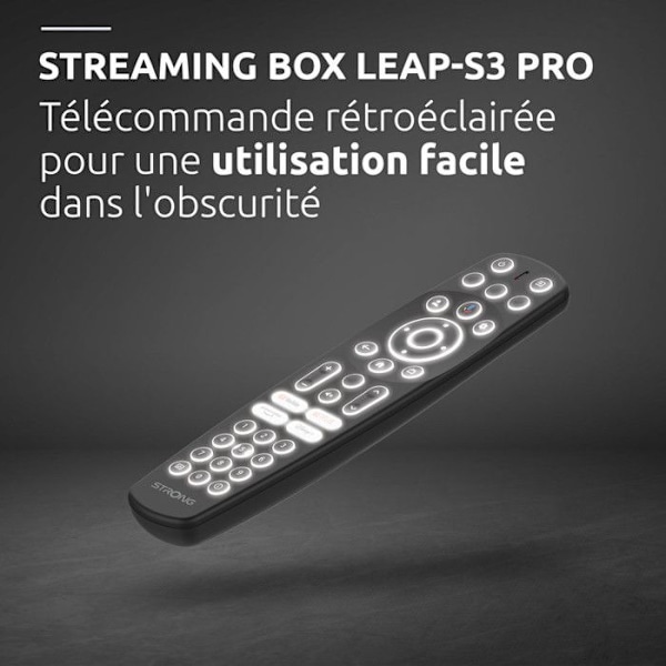 Box Android TV 4K - STRONG - LEAP-S3 PRO - Chromecast - Google Röstassistent - Wifi 6 - 32Go