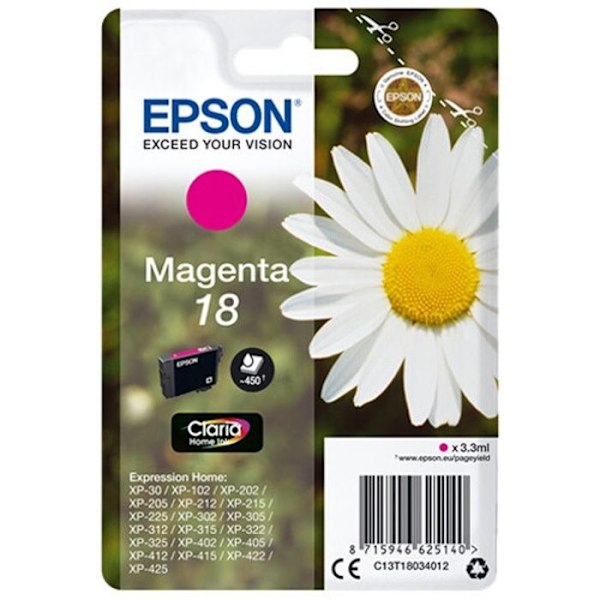 Epson 18 Magenta mustepatruuna - Claria Home Ink - 3,3 ml