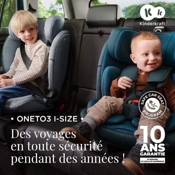 KINDERKRAFT - Autostol ONETO 3 I-Size 76-150 cm Grafit Sort sort