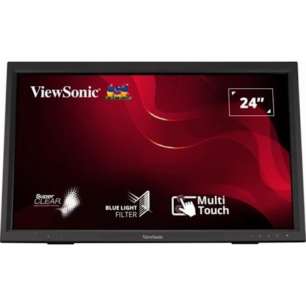 VIEWSONIC TD2423 - LED-skærm - 24" (23,6" synlig) - berøringsskærm - 1920 x 1080 Full HD (1080p) @ 75 Hz Sort