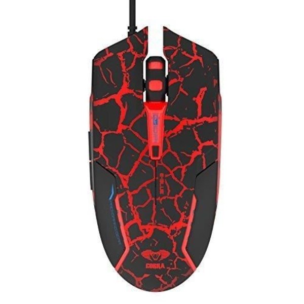 E-blue EMS624BKCAIU, Optik, USB, 2500 DPI, Sort, Rød Sort, Rød
