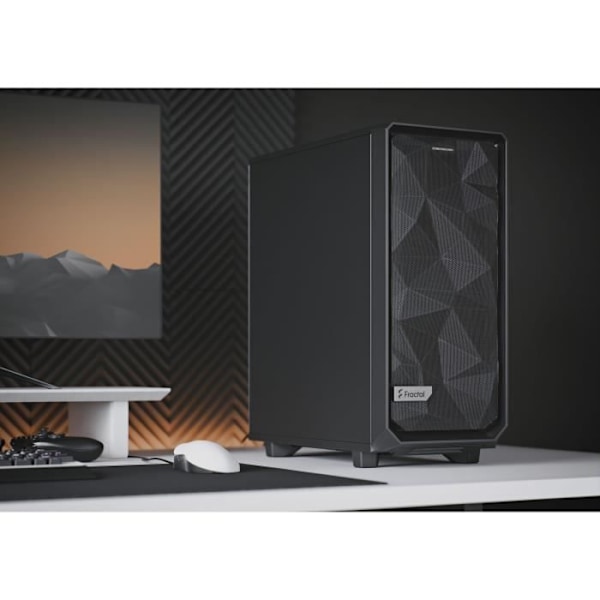 FRACTAL DESIGN - Meshify 2 Compact PC -kotelo, musta kiinteä paneeli