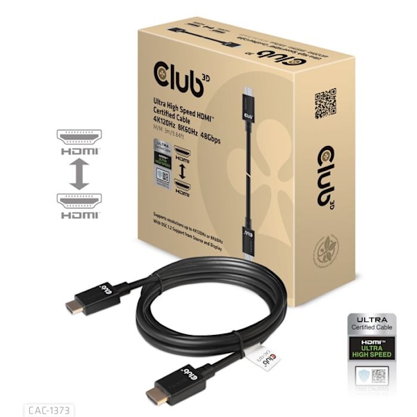 HDMI-kabel - club3D - CAC-1373 - 3,00 m - Envejret - Sort