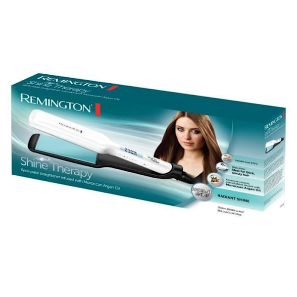 Glattejern - Remington - S8550 - Avanceret keramik - Justerbar temperatur - XL flydende plader