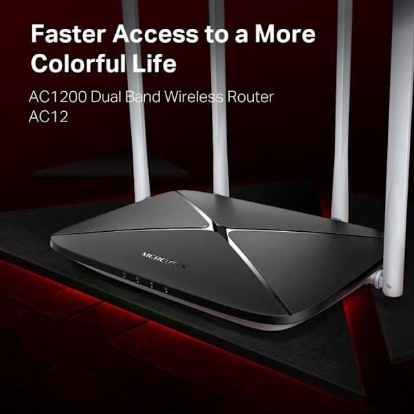 MERCUSYS AC1200 Dual Band WiFi-router, kompatibel med IPTV och IPv6, enkel installation, idealisk för spel, streaming, AC12