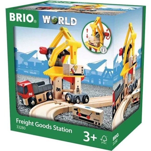 Brio World Goods -lastausnosturi - Puisen junaradan lisävaruste - Ravensburger - Sekalainen 3-vuotiaasta alkaen - 33280 Beige