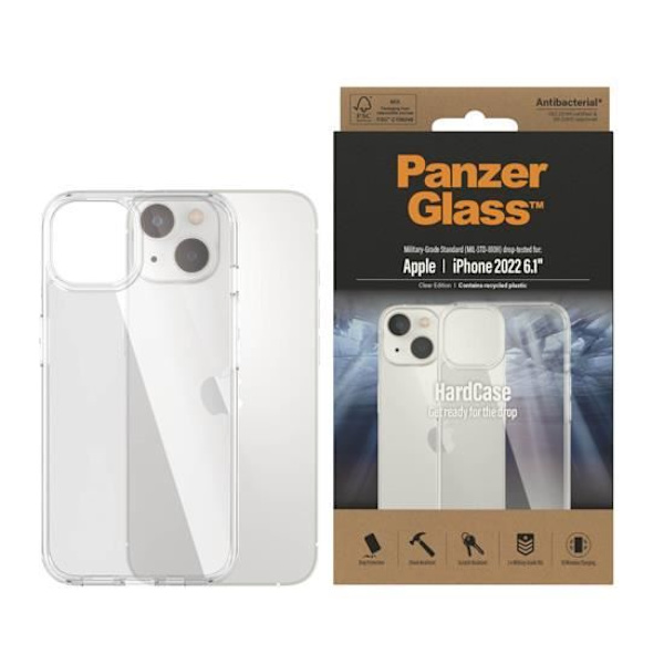 Coque - PanzerGlass - HardCase - iPhone 14 - Stødbeskyttelse - Hård - Gennemsigtig Gennemsigtig