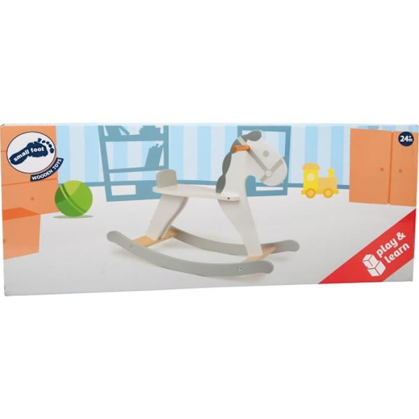 Skandijunior gyngehest i træ - LILLEFOD - 70 cm - Grå grå