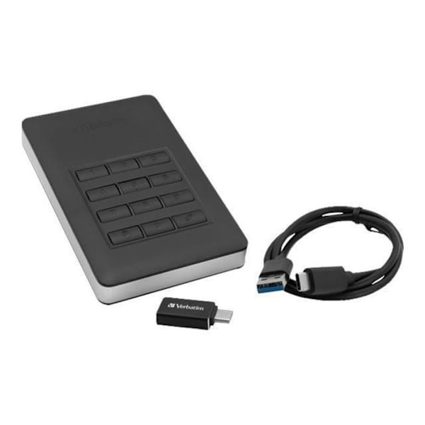 HDD Store 'n' Go sikker ekstern harddisk med tastaturadgang - VERBATIM - 1 TB - USB 3.1 Gen 1