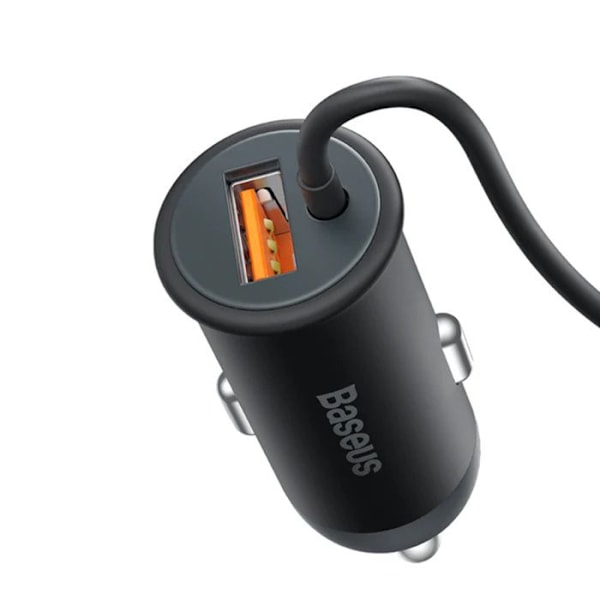 Support til telefon med magnetsystem 15W, 12V biladapter + 40W kabel - Baseus (C40141000111-01) - Sort