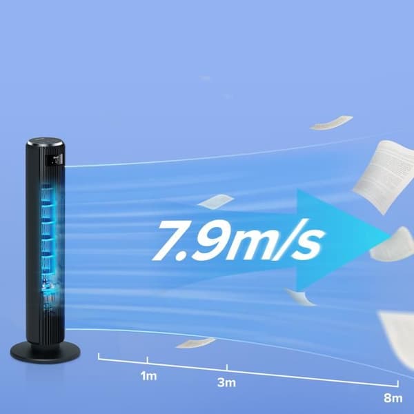 Tornadoventilator - LEVOIT - TempSense 36 DC - 12 hastigheter - Vortexair-teknologi - Tyst 20 dB